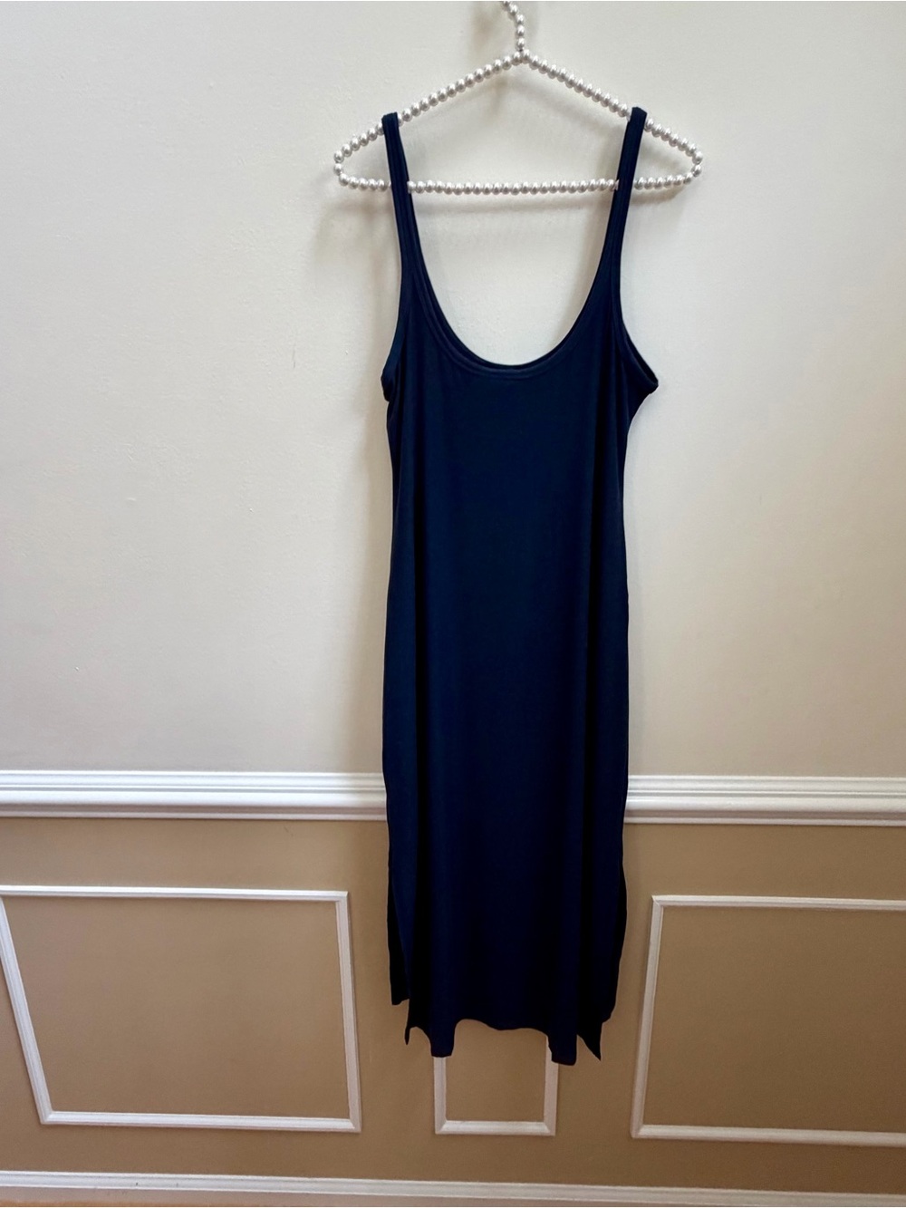 NWT Beyond Yoga Featherweight Resort Midi Slip Dress Nocturnal Navy S - Picture 7 of 8